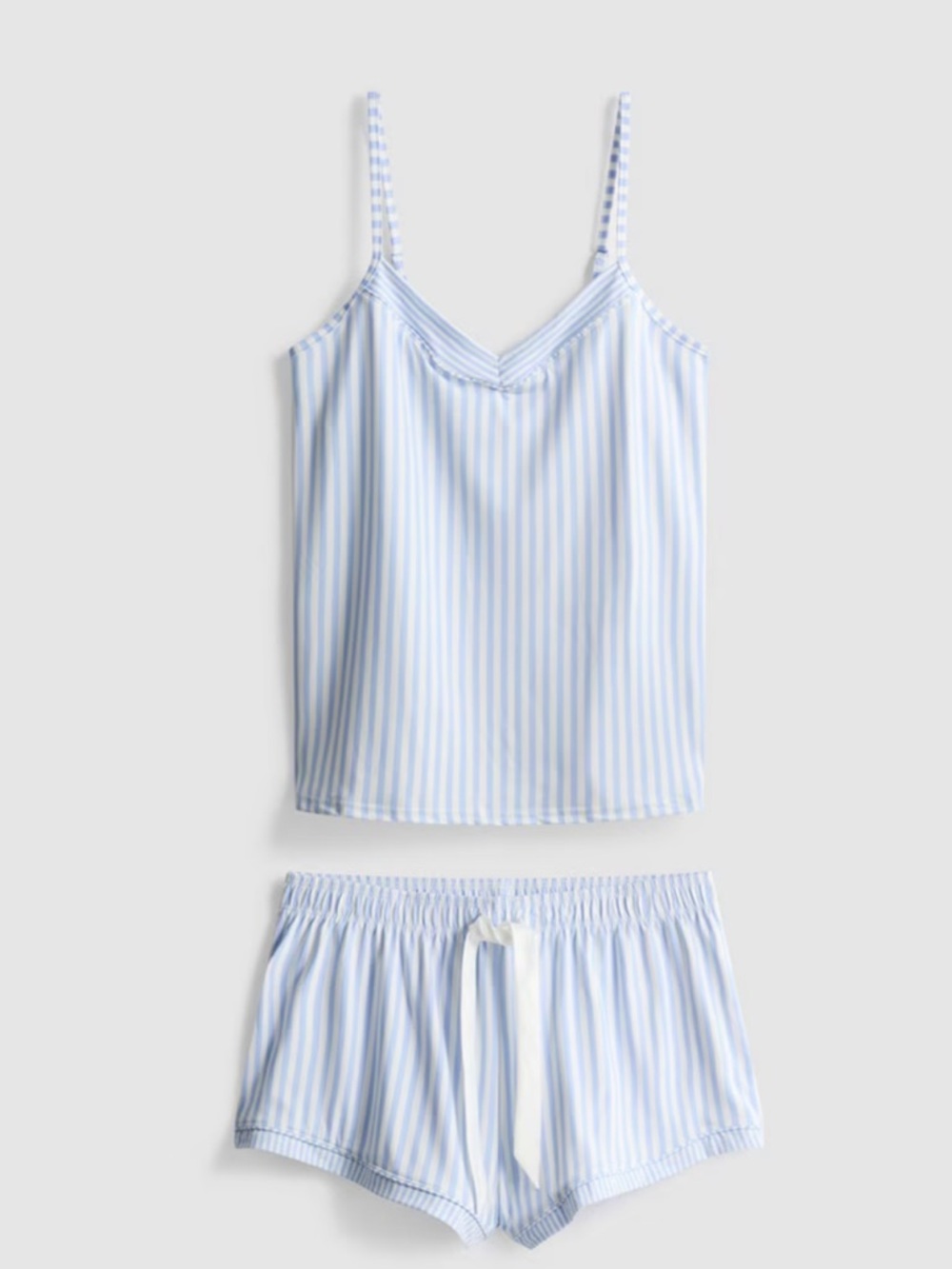 Light Blue Striped Women's Cami & Shorts Pajama Set- Primark NWT